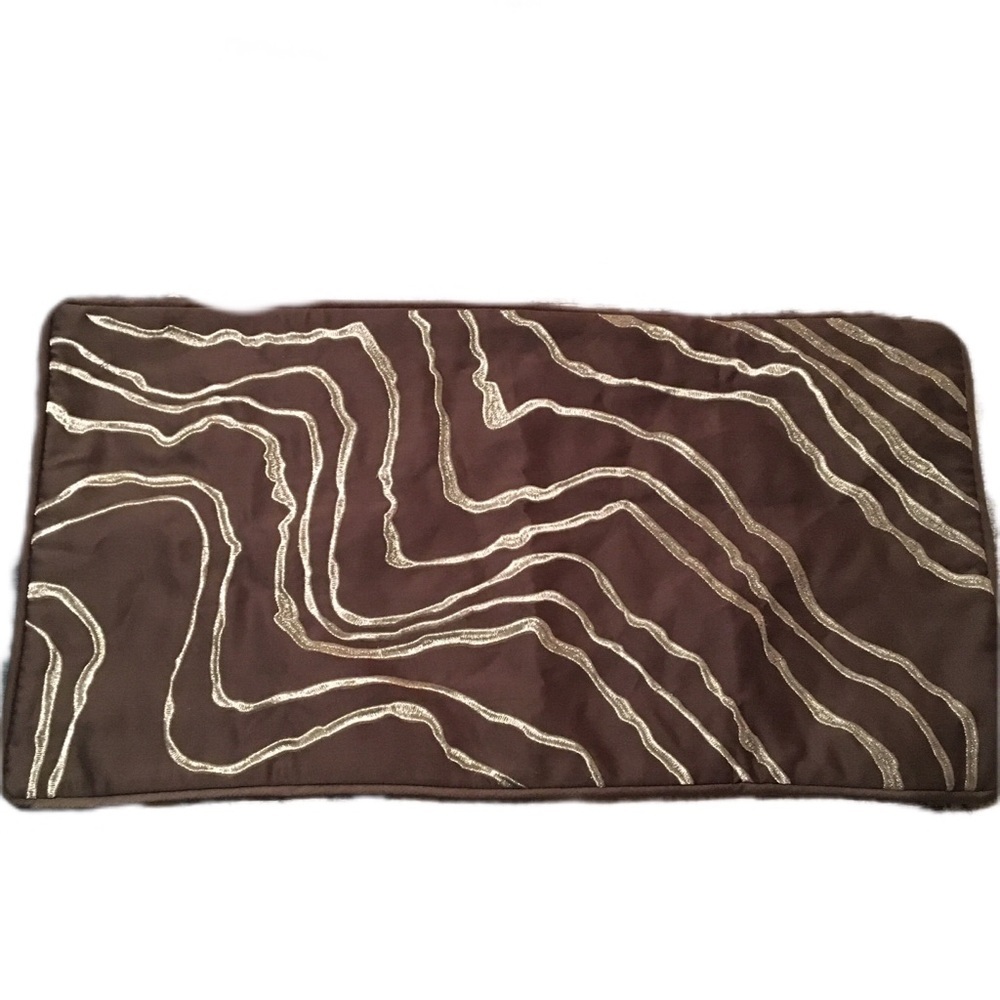 Brown and Silver accent pillow cover